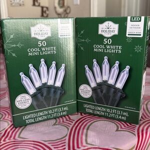 Holiday Time "Set of 2" 50-Count Cool White LED Mini Christmas String Lights